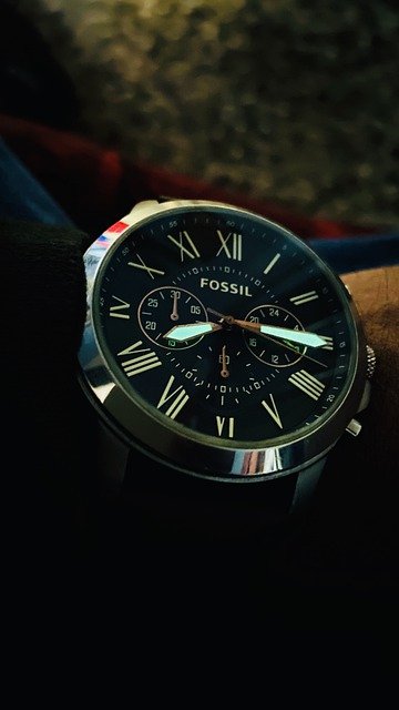 montre fossil homme bleu